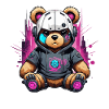 Cyberpunk Teddy Bear Robot