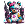 Cyberpunk Teddy Bear Robot
