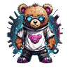 Cyberpunk Teddy Bear Robot