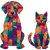 Abstract Dog and Cat - Pets