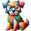 Abstrait Bébé Chien avec Lunettes