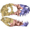 T REX SCHÄDEL geometrisch bunt