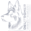 German Shepherd Drawing Head Silver