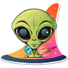 Alien infront of universe