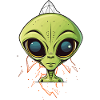 Alien head on spaceship