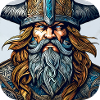 Fier guerrier viking germanique