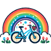 Rainbow Bicycle Joy Design