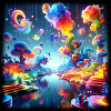 Surreal Dreamscape: Neon Waters