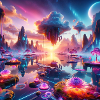 Surreal Dreamscape: Neon Waters