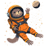 Loutre Espace Drôle Loutre Astronaute