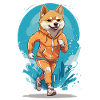 Running Shiba Dog Thrills Jogger
