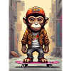 Comic Affe auf Skateboard