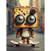Toasbrot auf Skateboard