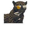 Cool leopard with sunglasses and glass