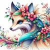 Fuchs mit Blumen