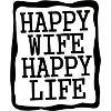 Happy Life lettering block