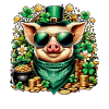 Cochon cool avec trèfle