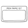 Namensschild mein Name ist