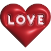Love 3D rouge