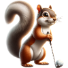 Golfer, Squirrel, Nuts, Animal Lover