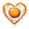 Fried egg with heart
