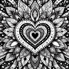 Herz, schwarz-weiß