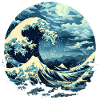 Hokusai style scenery