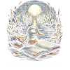 Enten-lesebuch – Vollmond-seelandschaft