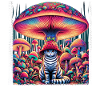 Psychedelic Cat with Magic Mushrooms