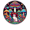 Psychedelic Cat with Magic Mushrooms
