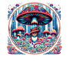 Psychedelic Cat with Magic Mushrooms