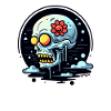 Clouds and Flowers Skull