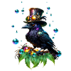 Fantastischer Steampunk-Rabe