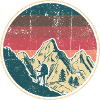 Alpine Hiker Retro Sonnenuntergang