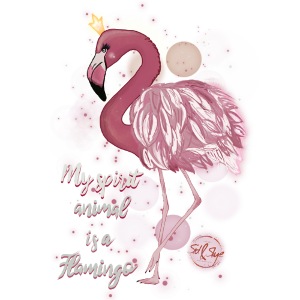 Schöner Flamingo in Rosa mit Krone - Spirit Animal