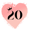 Number 20, Heart, Customizable