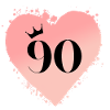 Number 90, heart, customizable