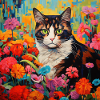 Katze, katzenmotiv, blumen, geschenk, geschenkidee
