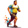 Funny Overweight Runner Fitness