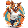 Cute dog handball player streetwear