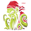 Retro Cartoon Kraken Pirate