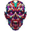 Geometric Zombie: Vibrant Polygonal Art