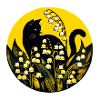 Schwarze Katze Maiglöckchen