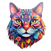 Illustration psychédélique de chat