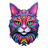 Illustration de chat psychédélique