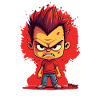 Funny angry schoolboy at school