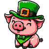 Niedliches St. Patrick Schwein Cartoon