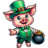 Süßes St. Patricks Schweinchen