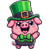 St. Patrick's Day Pig Cartoon