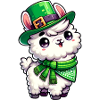 St. Patrick's Day Llama Cartoon